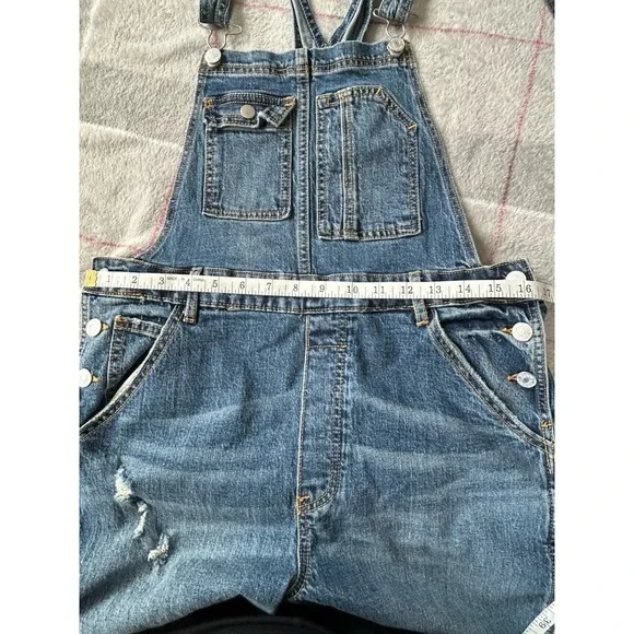 Pilcro The Lex Bib Overalls 30. Distressed Raw Hem Cargo Y2K  display picture 1